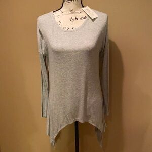 Grace & Lace gray ribbed long‎ sleeve shirt size S NWT